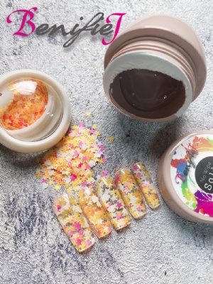 glitter and clear  solid builder gel