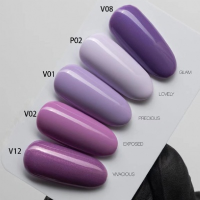 purple color gel nail  collection