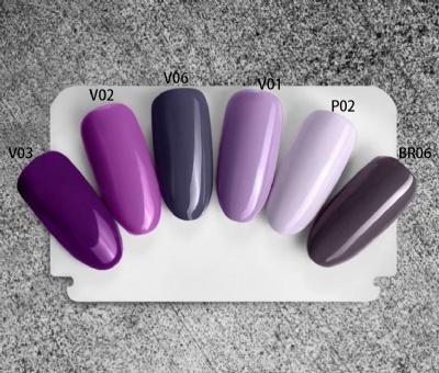 purple color gel nail  collection