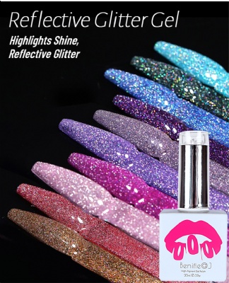 Reflective Glitter Gel  nail polish